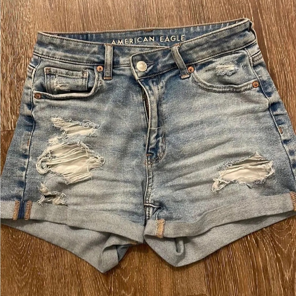 American Eagle Outfitters Mom Jean Ripped Mom Short